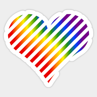 Rainbow LGBT Heart on dark Background Sticker